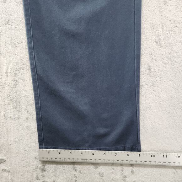 LL Bean Pants Womens 16 Blue Classic Fit Cotton High Rise Straight Leg Trousers - Picture 11 of 12